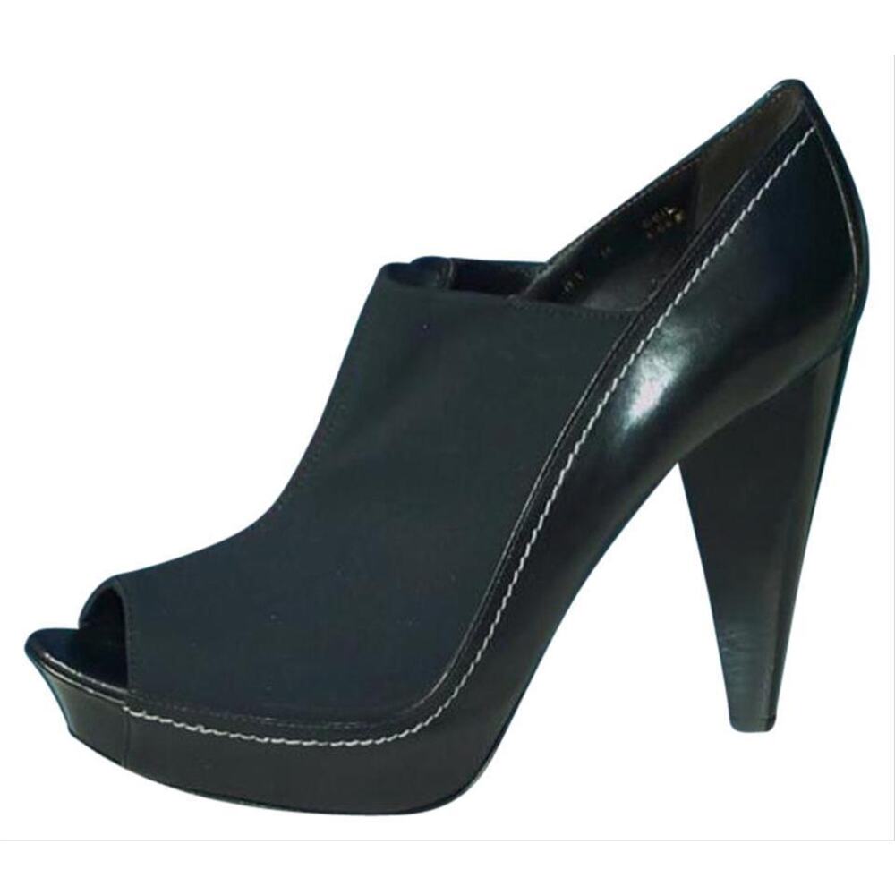 Donald Pliner Couture Leather Platform Shoe New Crepe Elastic Peep Toe NIB $395